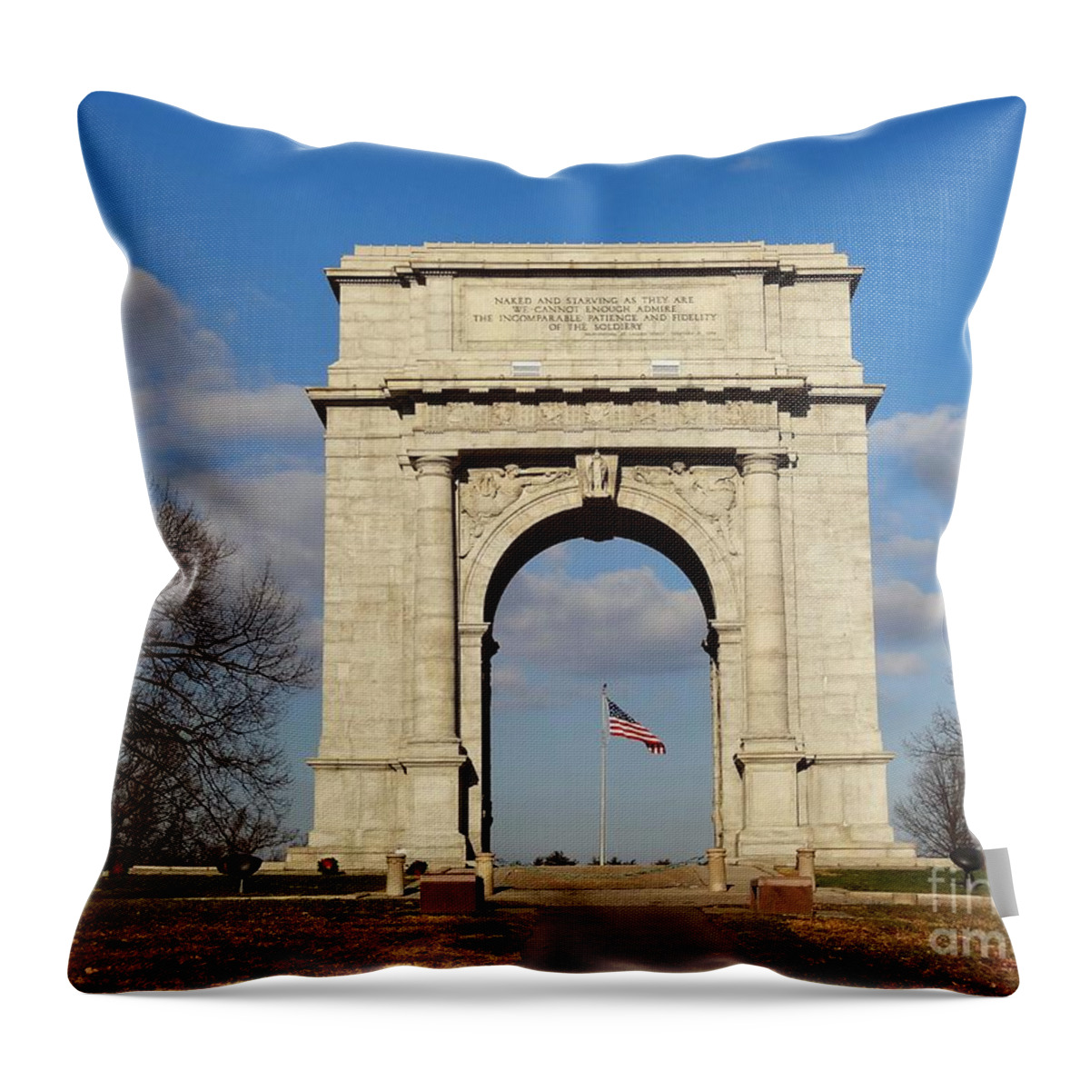 Arch Throw Pillow featuring the photograph Arch at Valley Forge by Cindy Manero