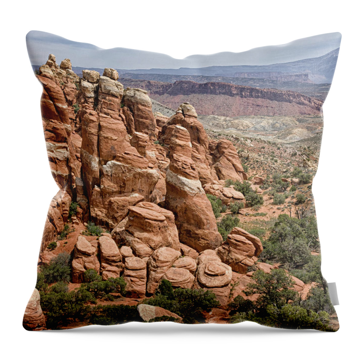  Arches Throw Pillow featuring the photograph Arches National Park by Betty Depee