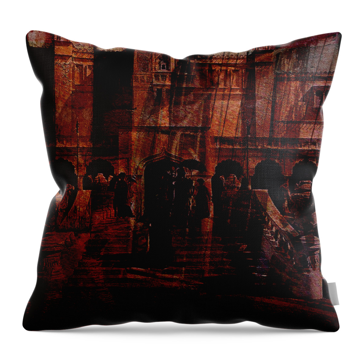 Architectural Oddity Throw Pillow featuring the digital art Architectural Oddity by Sarah Vernon