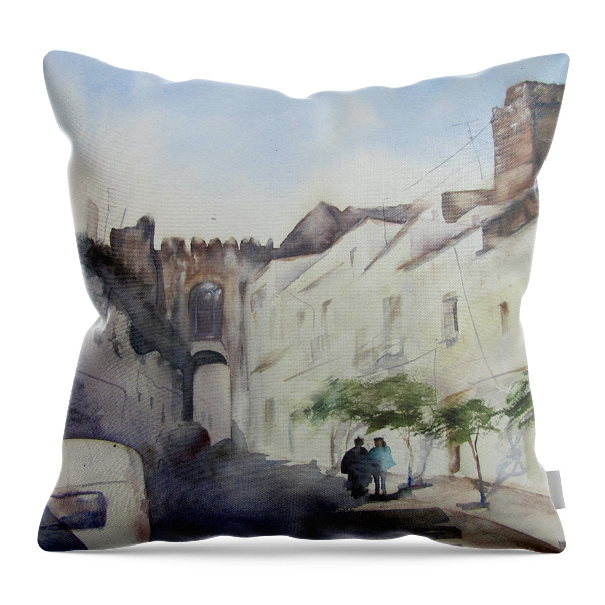 Spain Throw Pillow featuring the painting Arcos by Amanda Amend