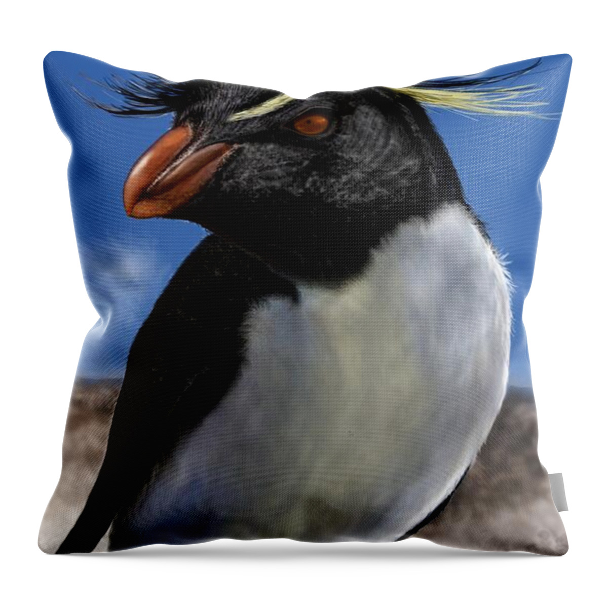 Penguin Throw Pillow featuring the digital art Arctic Fluff by Mary Eichert