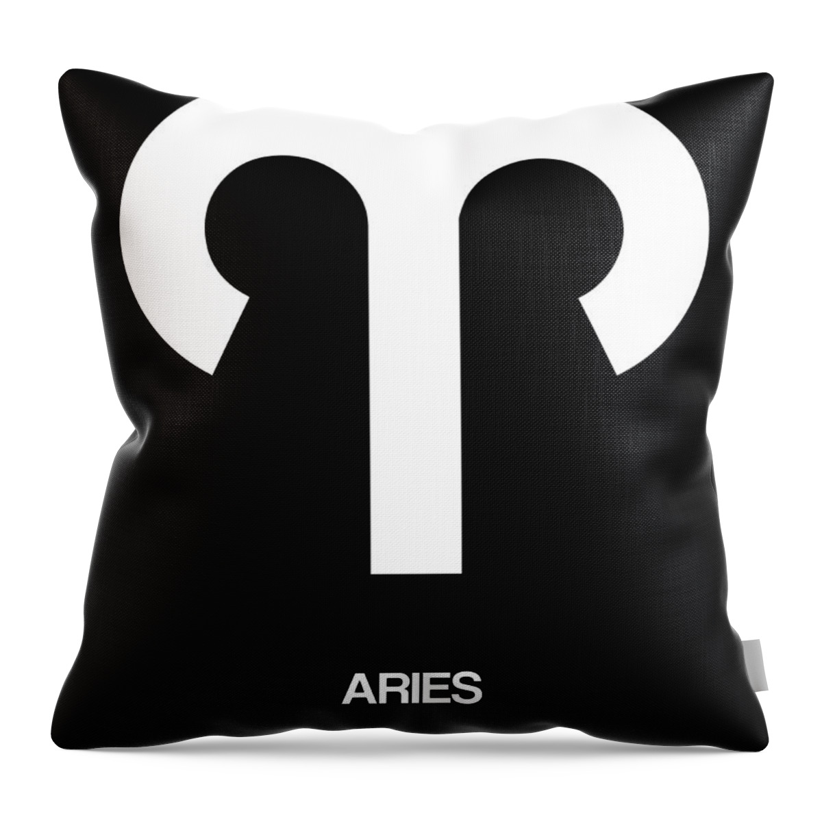 Aries Throw Pillow featuring the digital art Aries Zodiac Sign White by Naxart Studio