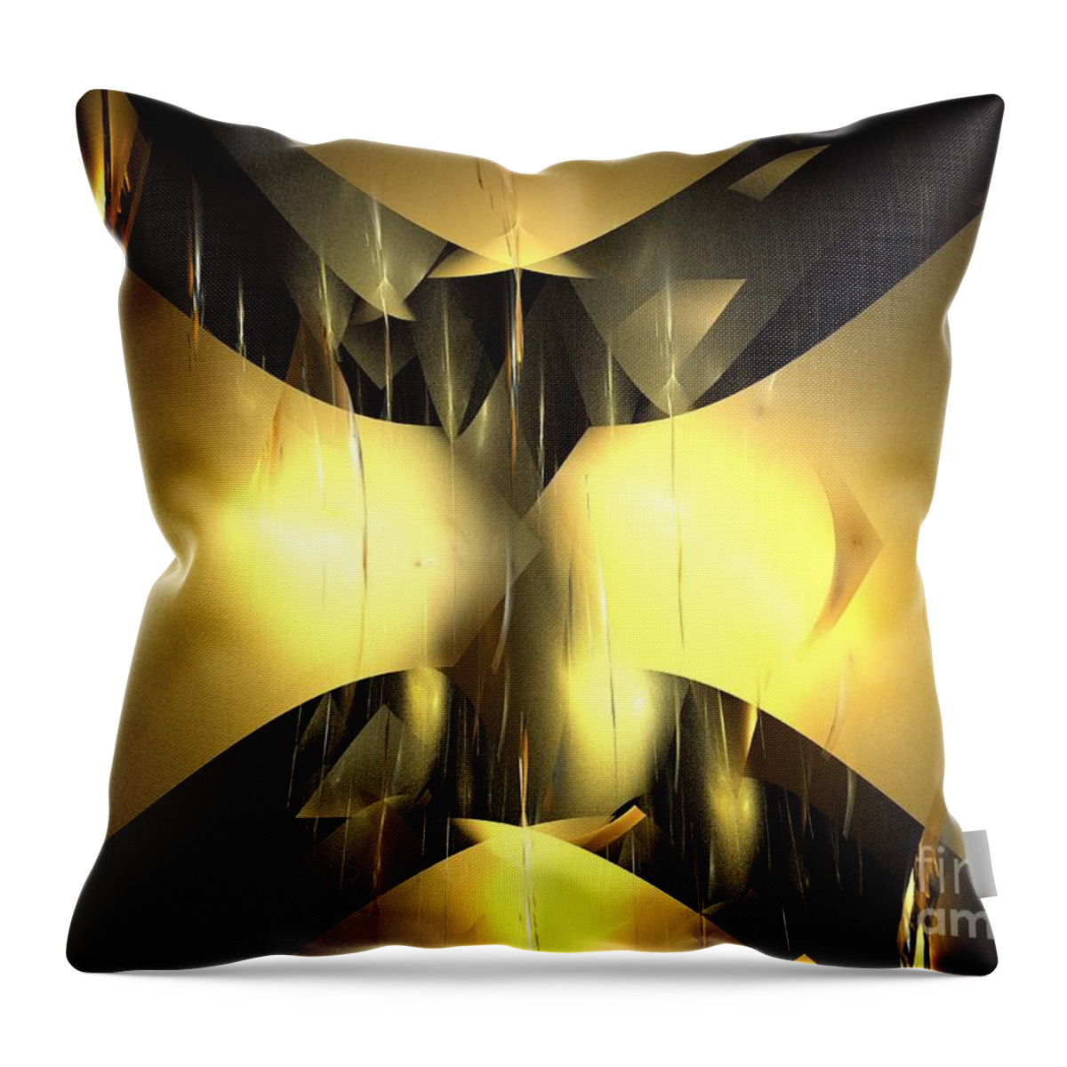  Gold Pattern Throw Pillow featuring the digital art Armour by Kim Sy Ok