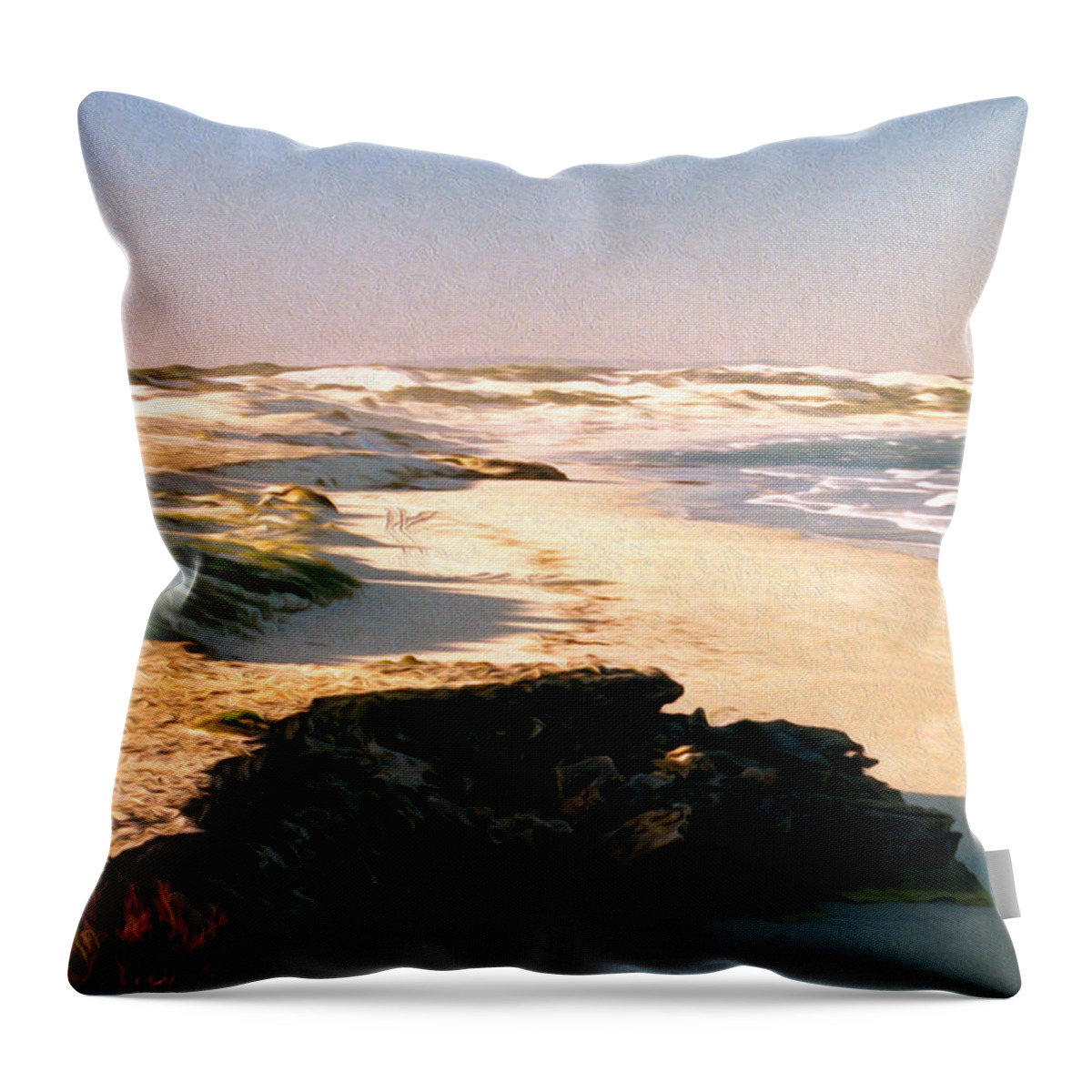 Arniston Waenhuiskrans Archival Quality Fine Art Reproductions Throw Pillow featuring the digital art Arniston Waenhuiskrans by Vincent Franco