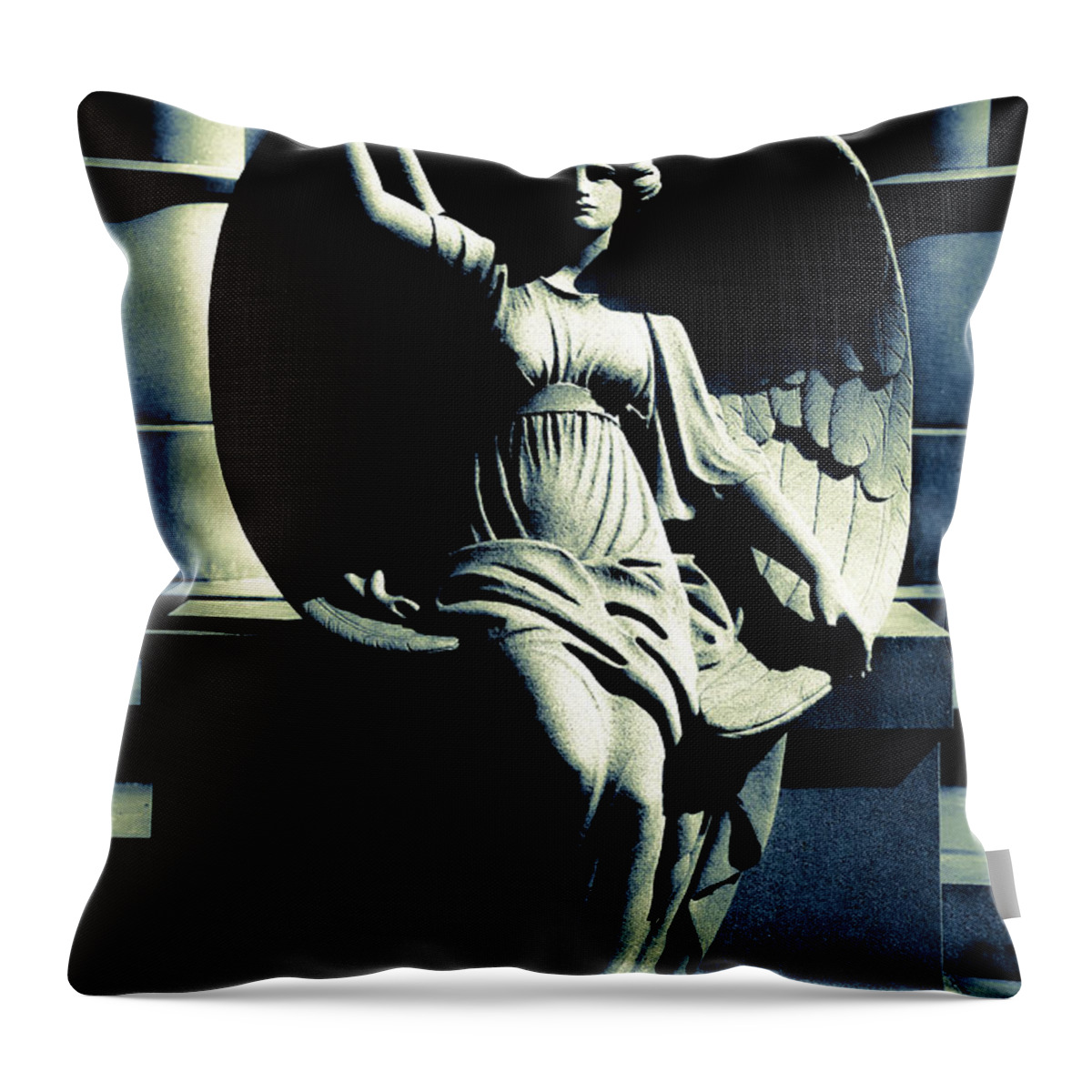 Angel Throw Pillow featuring the photograph Art Deco Angel by Chris Lord