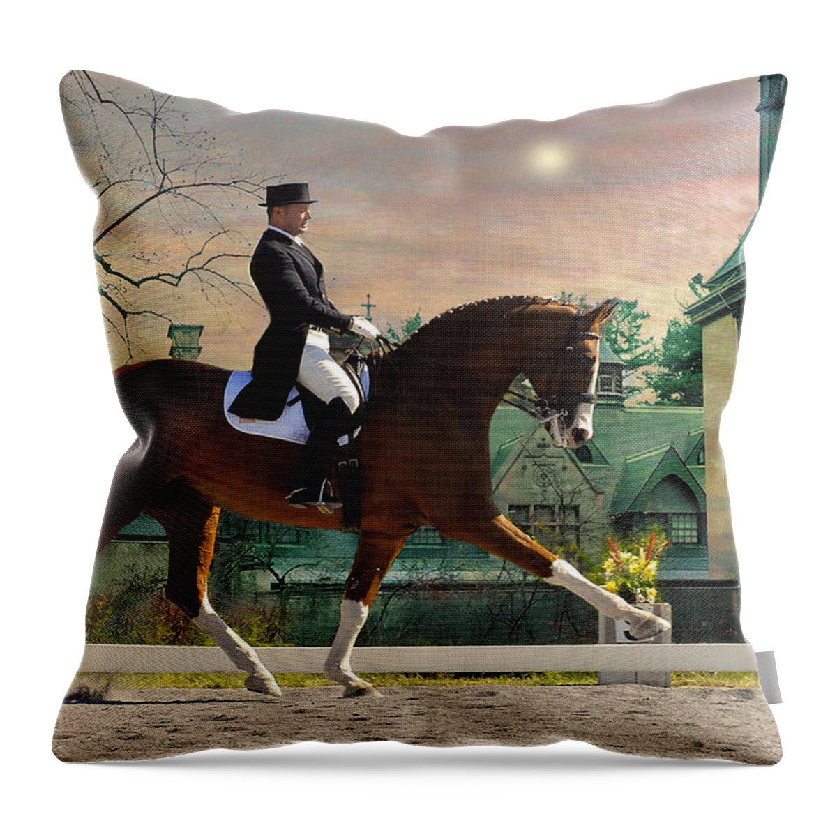 Horses Throw Pillow featuring the photograph Art of Dressage by Fran J Scott