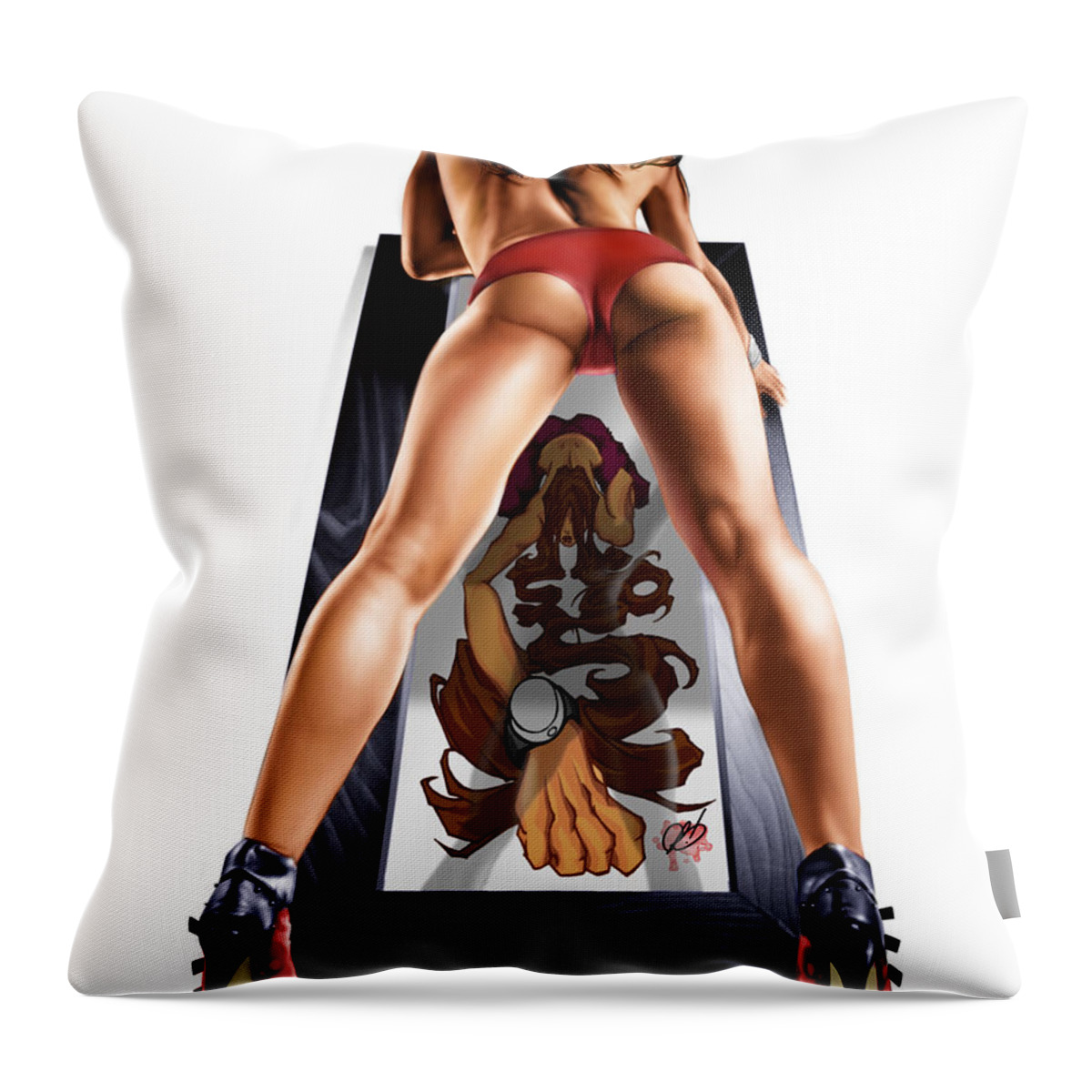 Fitness Throw Pillow featuring the painting Art on Art 2 by Pete Tapang