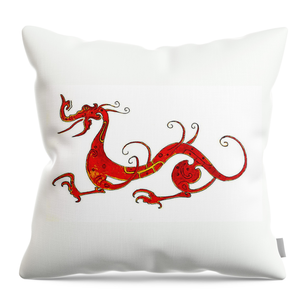 Asia Throw Pillow featuring the painting Asian Dragon by Michael Vigliotti