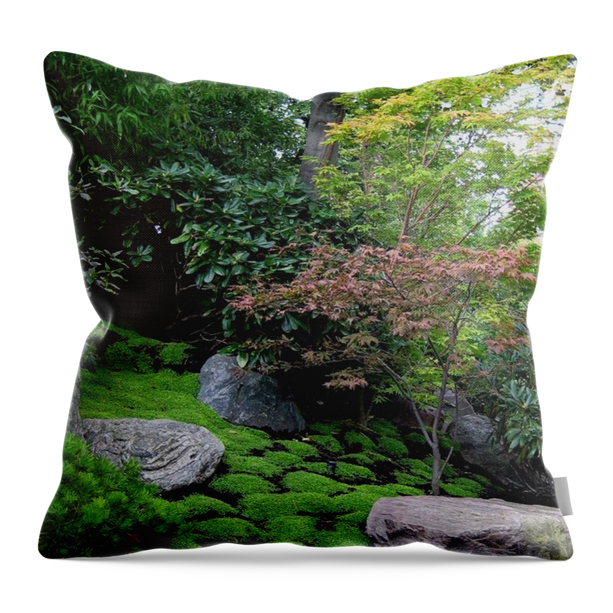 Garden Throw Pillow featuring the photograph Asian garden by Susanne Baumann