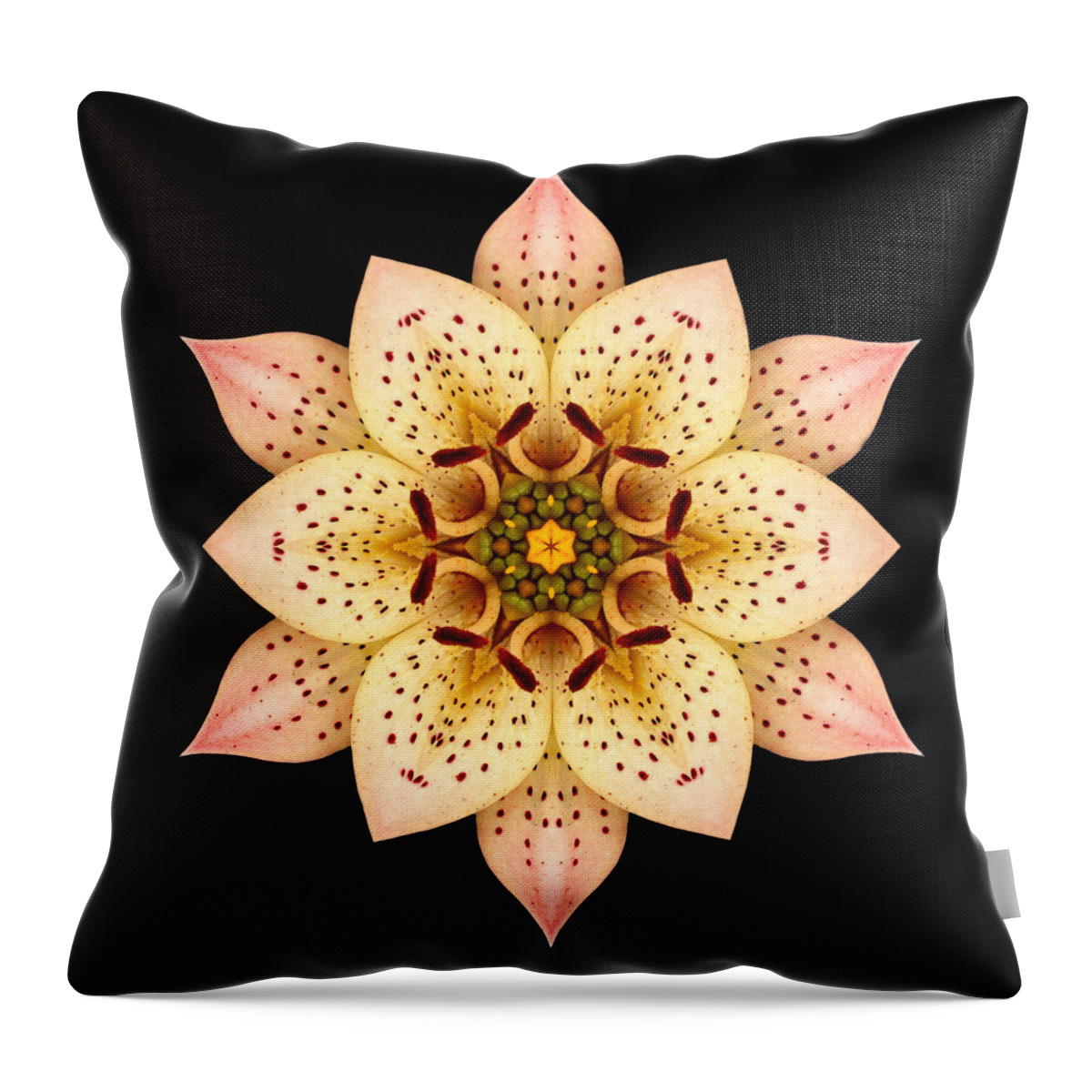 Flower Throw Pillow featuring the photograph Asiatic Lily Flower Mandala by David J Bookbinder