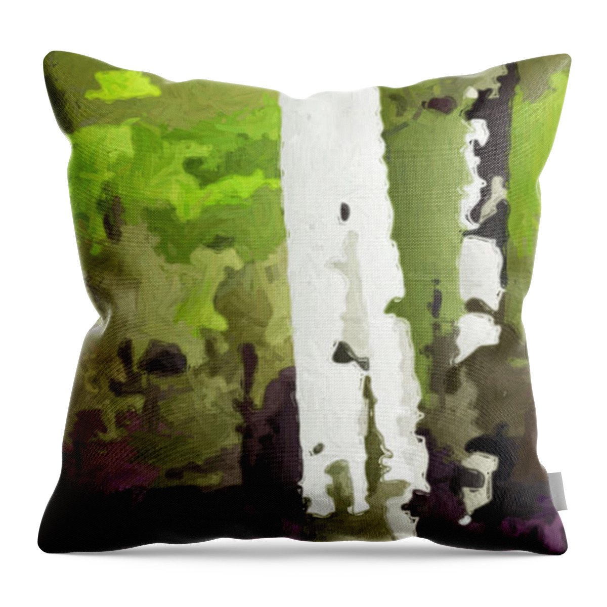 Digital Throw Pillow featuring the digital art Aspens on Boulder Mountain by David Hansen