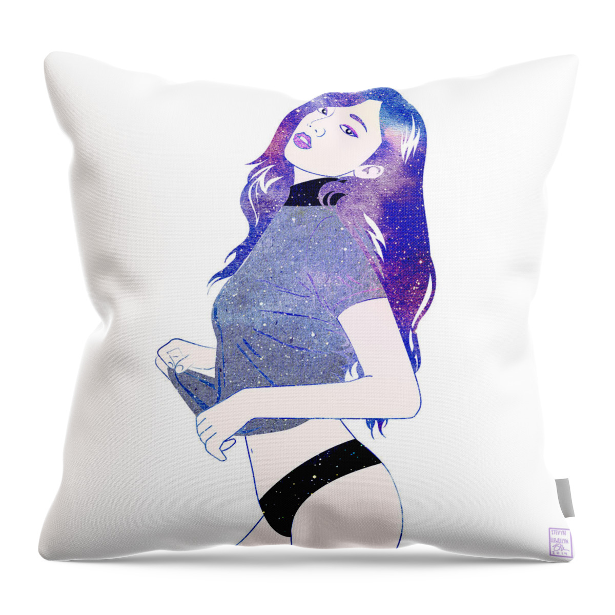 Woman Throw Pillow featuring the digital art Aspire by Stevyn Llewellyn