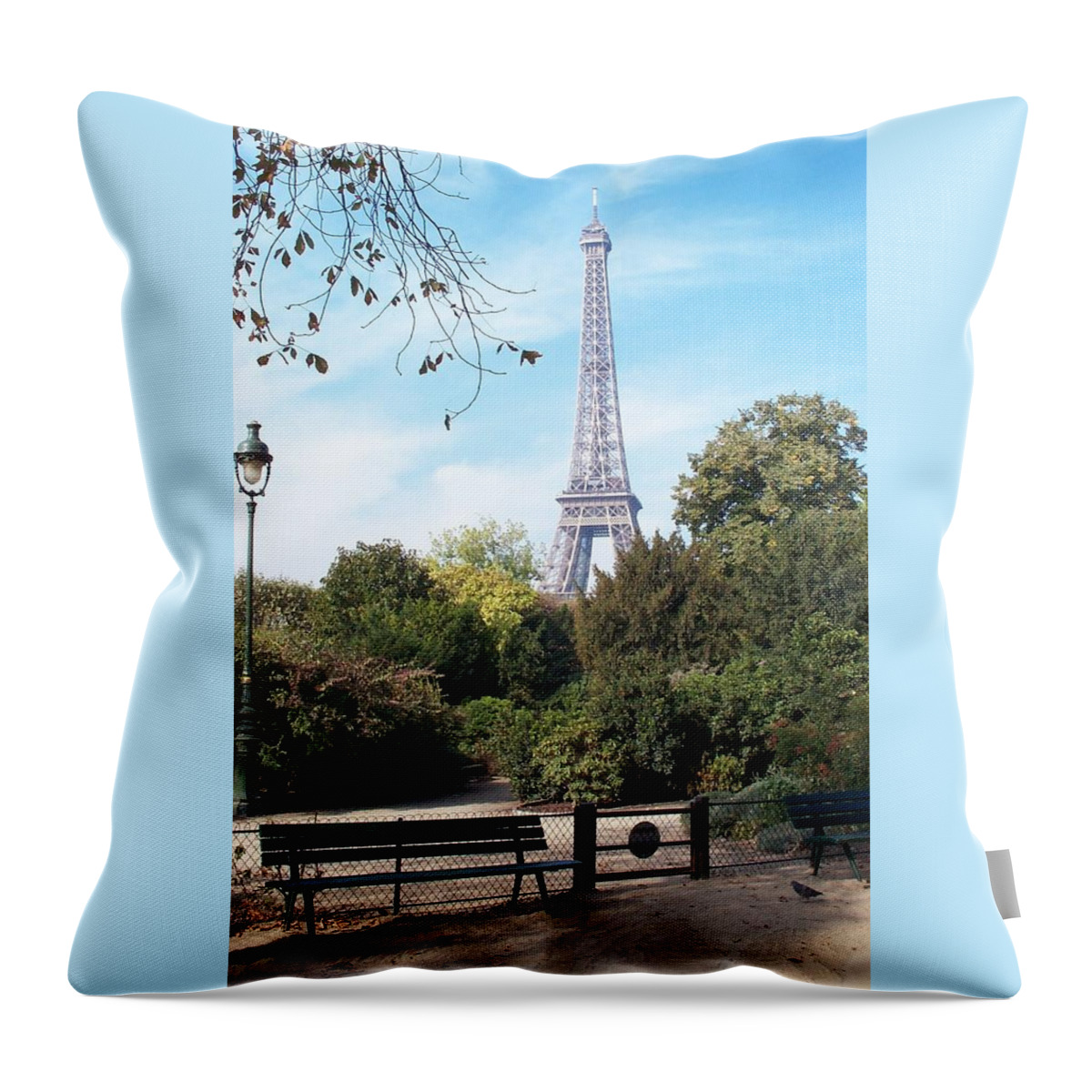 Eiffel Tower Throw Pillow featuring the photograph At Last by Barbara McDevitt