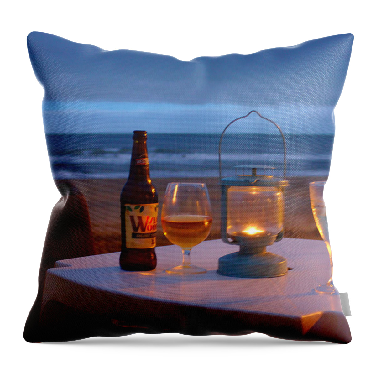 Isle Of Wight Throw Pillow featuring the photograph At the End of the Day by Jeremy Hayden