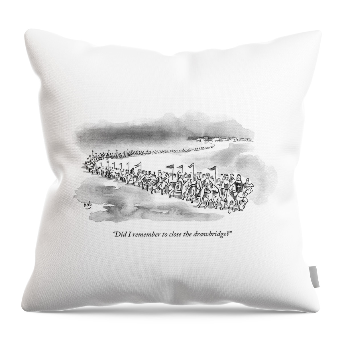 At The Front Of A Marching Army On Horseback Throw Pillow