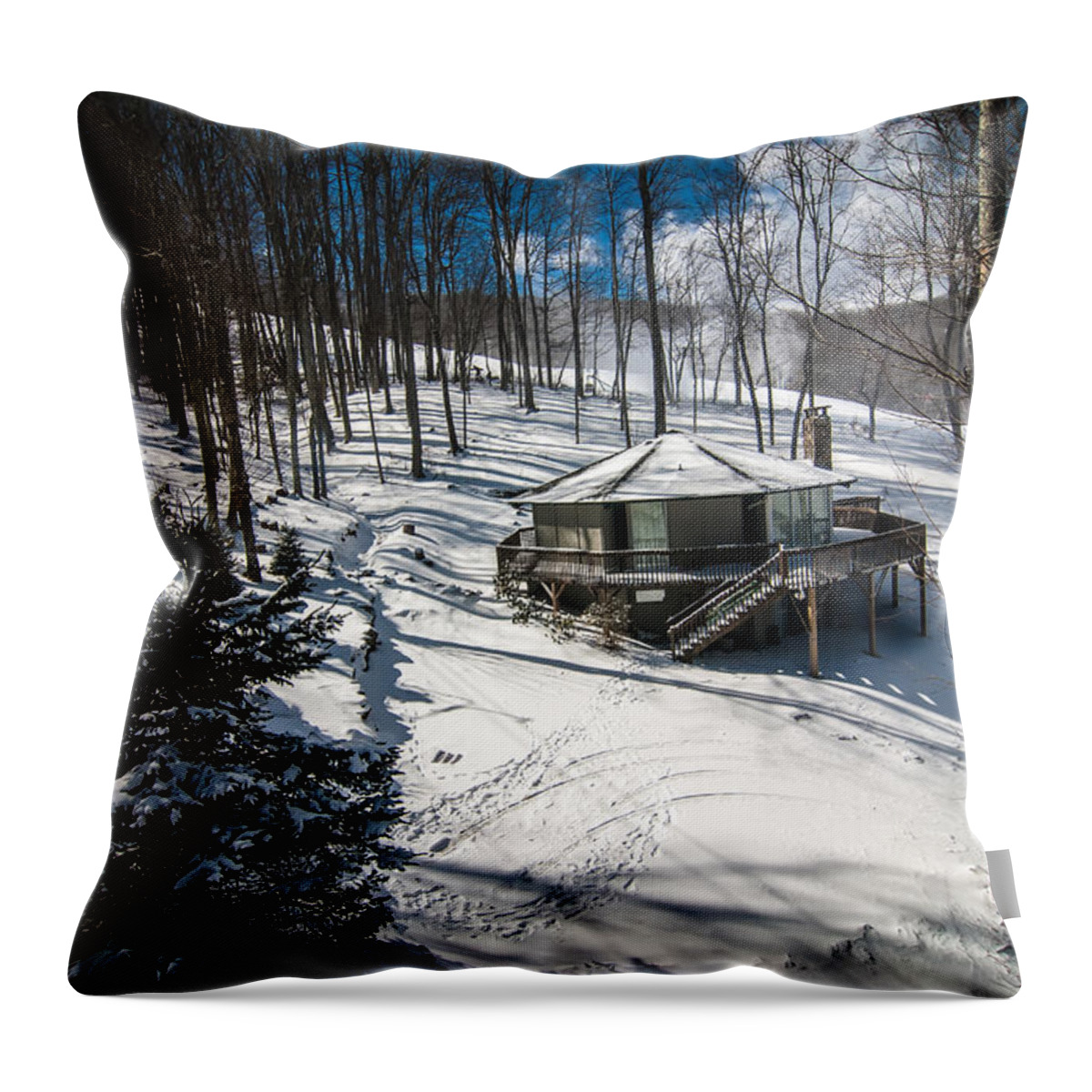 People Throw Pillow featuring the photograph At The Ski Resort by Alex Grichenko