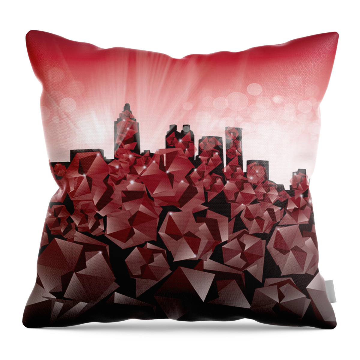 Atlanta Throw Pillow featuring the painting Atlanta Skyline Geometry 2 by Bekim M