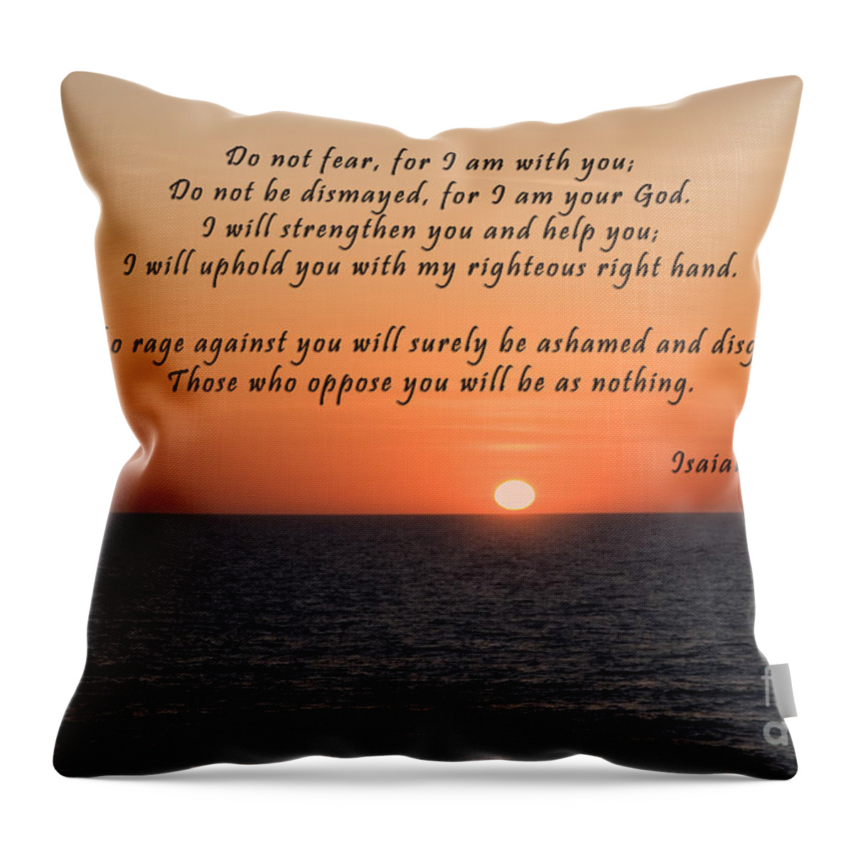 Beach Throw Pillow featuring the photograph Atlantic Sunrise Scripture by Jill Lang