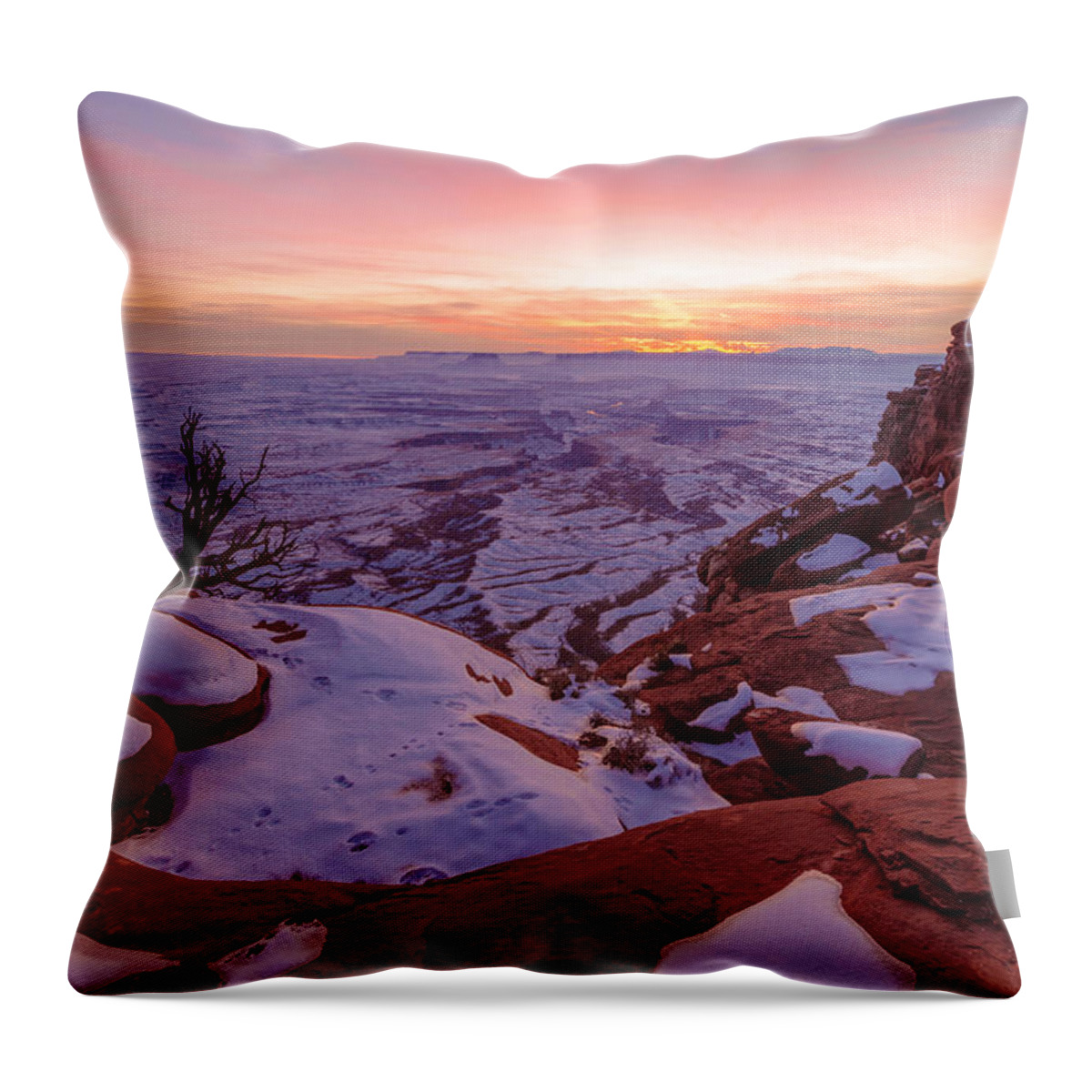 Canyonlands Throw Pillow featuring the photograph Atop Green River by Chad Dutson
