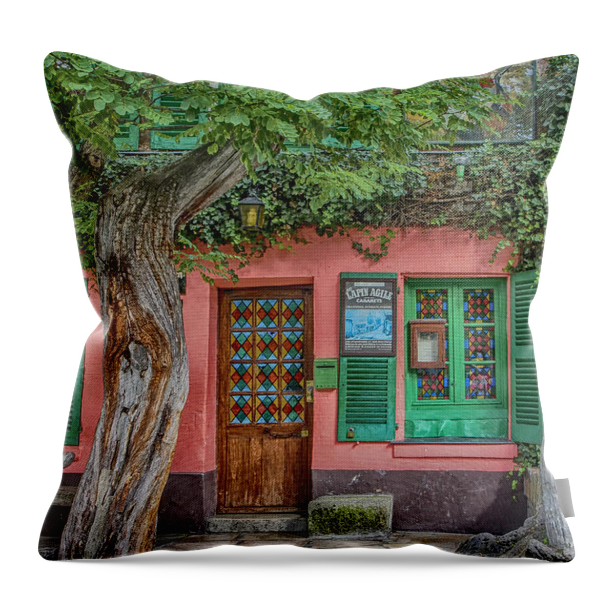  Cabaret Throw Pillow featuring the photograph Au Lapin Agile by Gary Hall