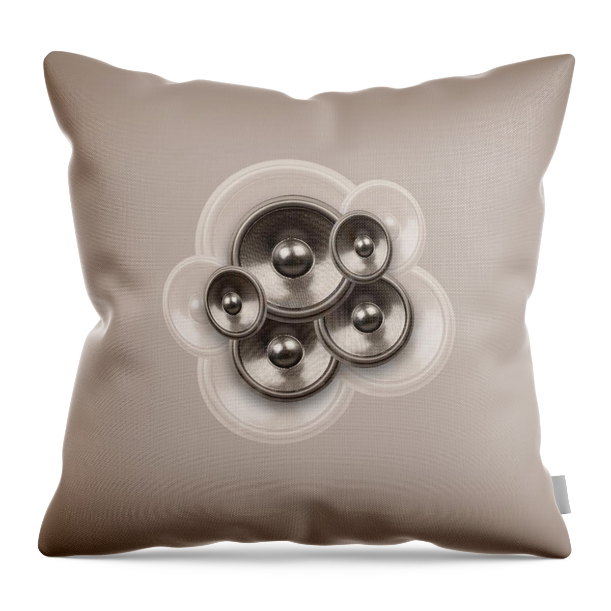 Background Throw Pillow featuring the digital art Audio Retro 3 by Steve Ball