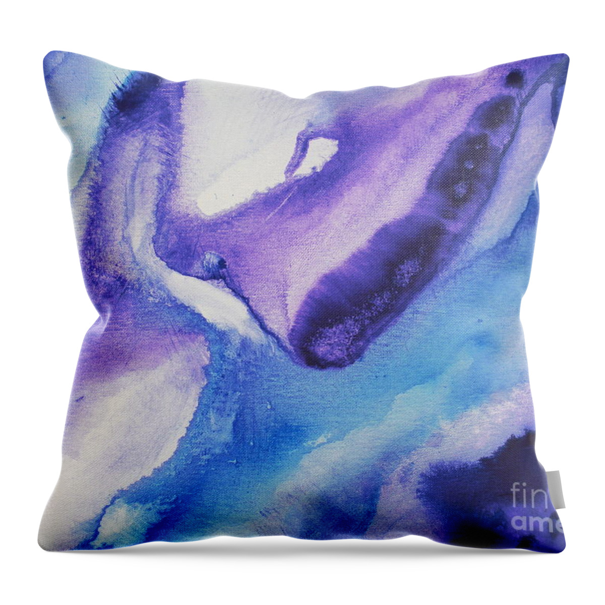 Abstract Throw Pillow featuring the painting Aura by Shiela Gosselin