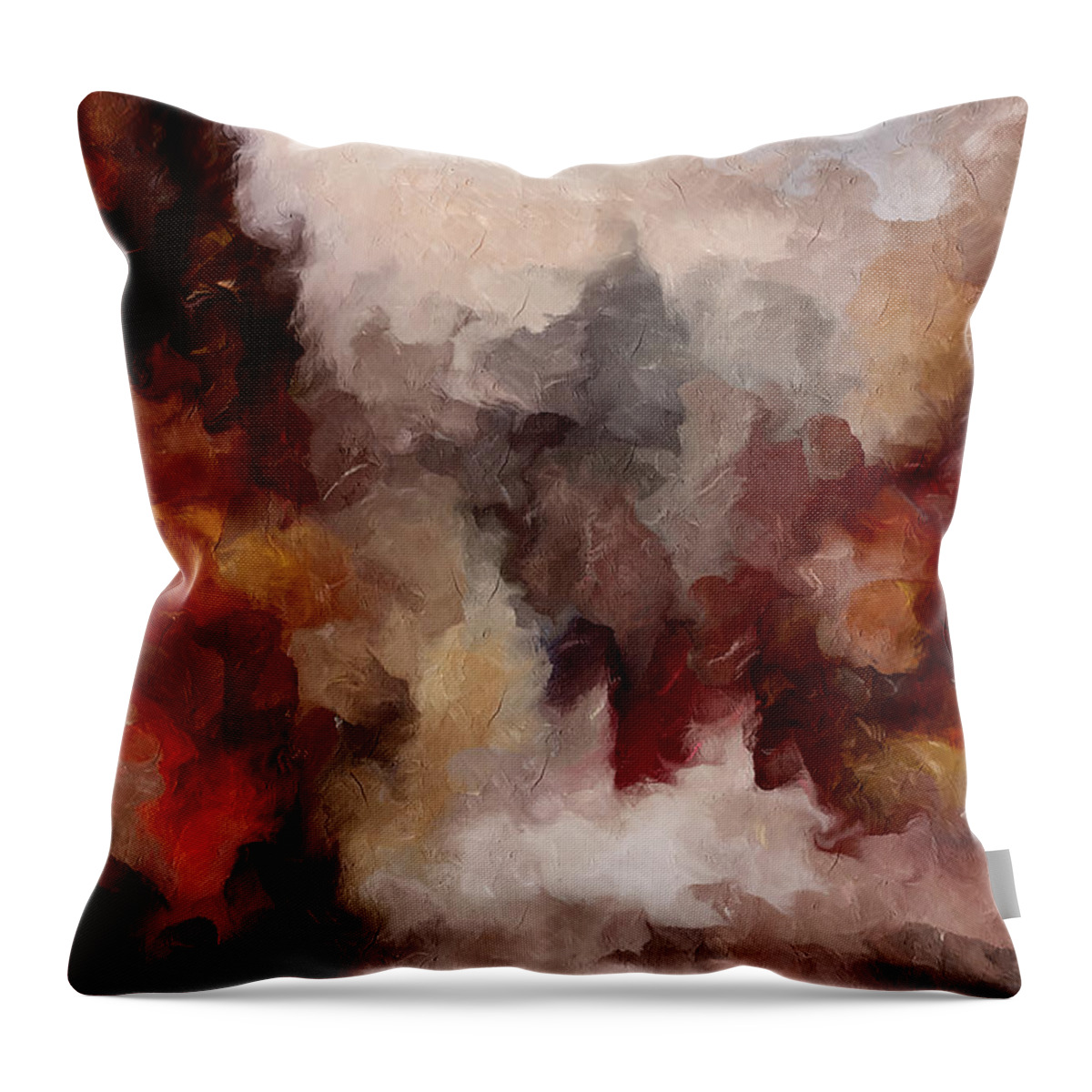 Abstract Throw Pillow featuring the mixed media Autumn Abstract by Georgiana Romanovna