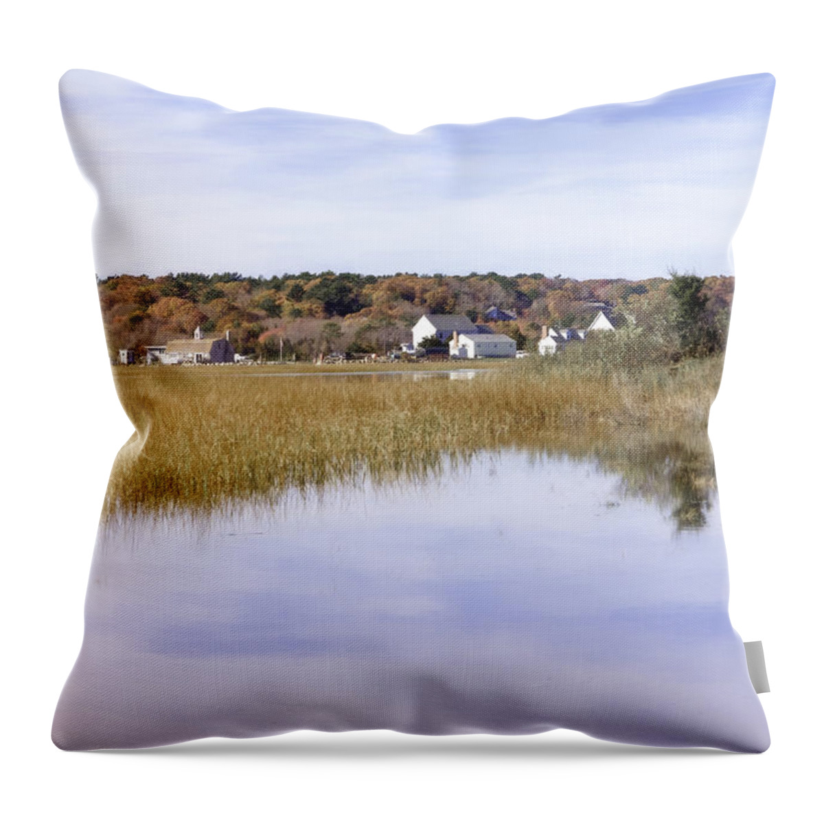 Usa Throw Pillow featuring the photograph Autumn Along the River by Kate Hannon