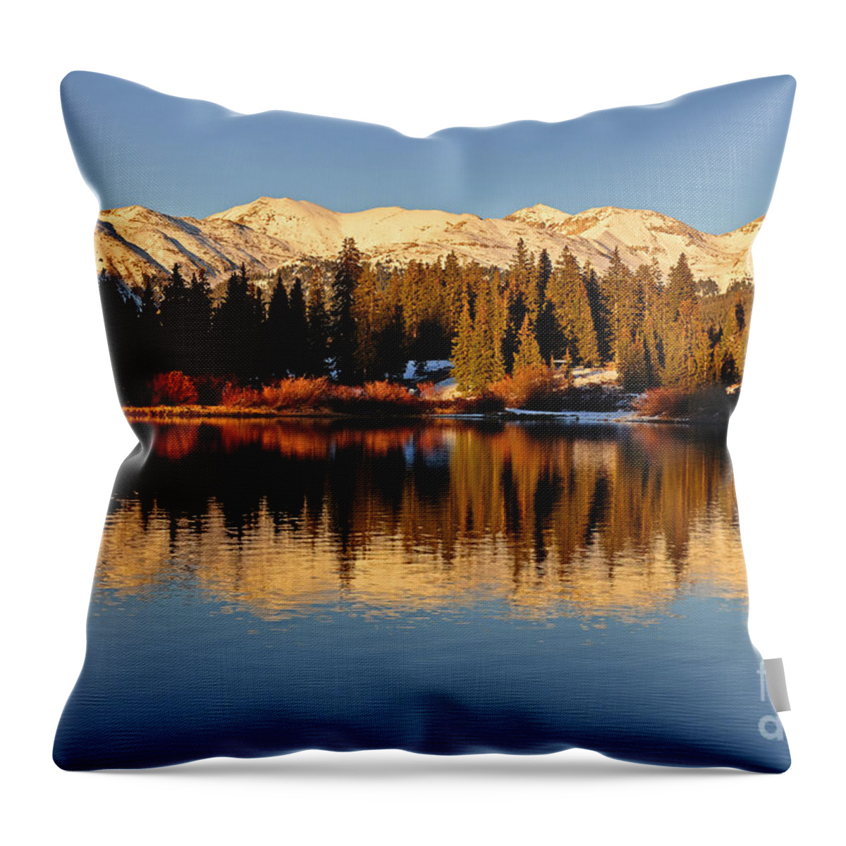 Molas Lake Throw Pillow featuring the photograph Autumn Colors at Molas by Kelly Black