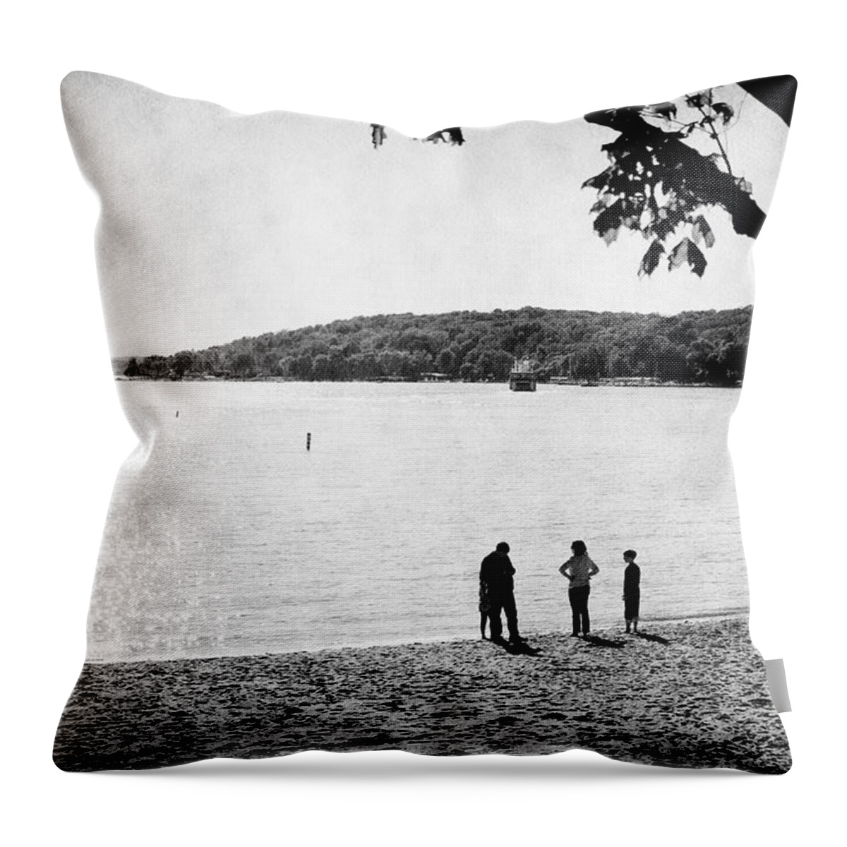Grass Throw Pillow featuring the photograph Autumn Day by the Lake by Milena Ilieva