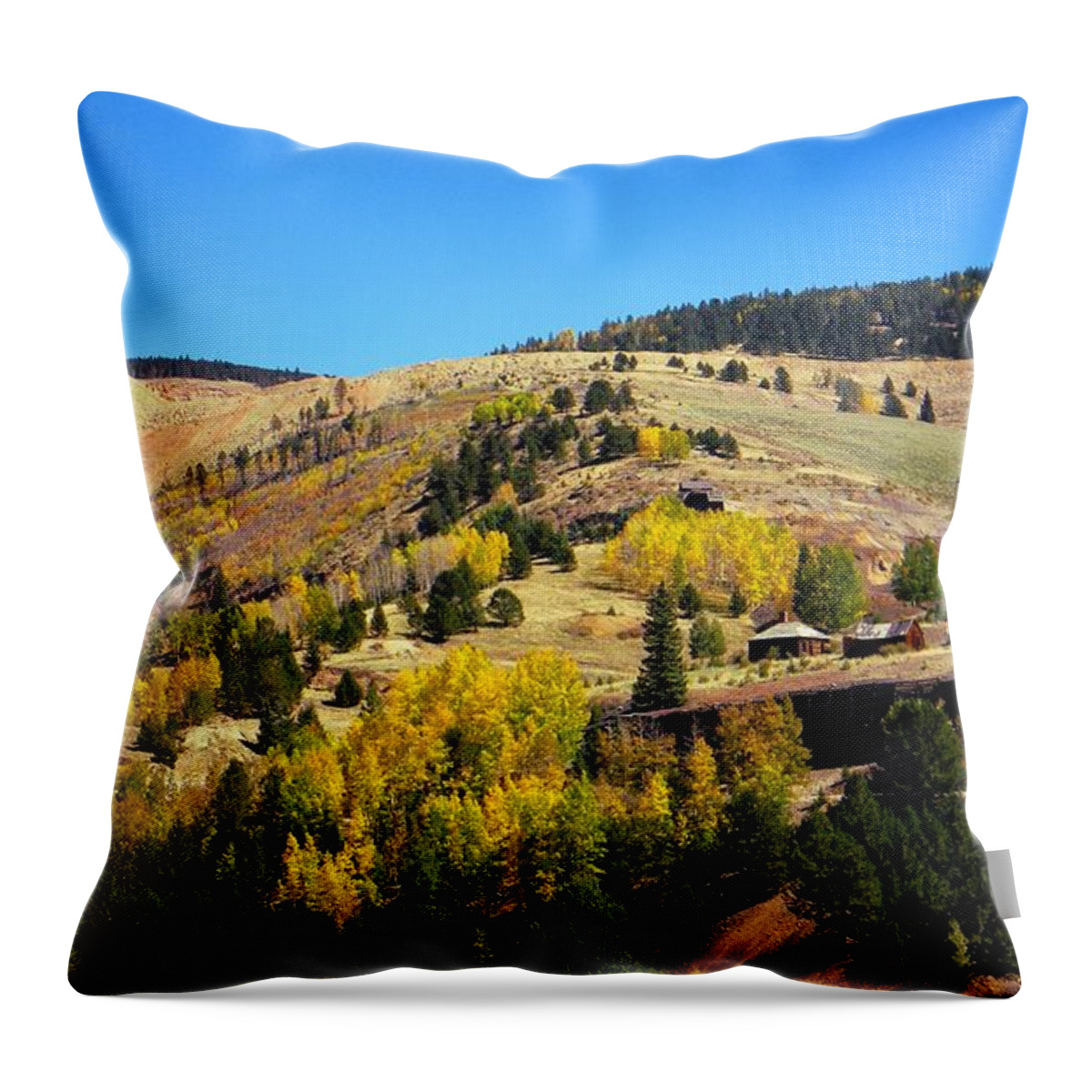 Crippple Creek Throw Pillow featuring the photograph Autumn day in Cripple Creek by Michelle Frizzell-Thompson