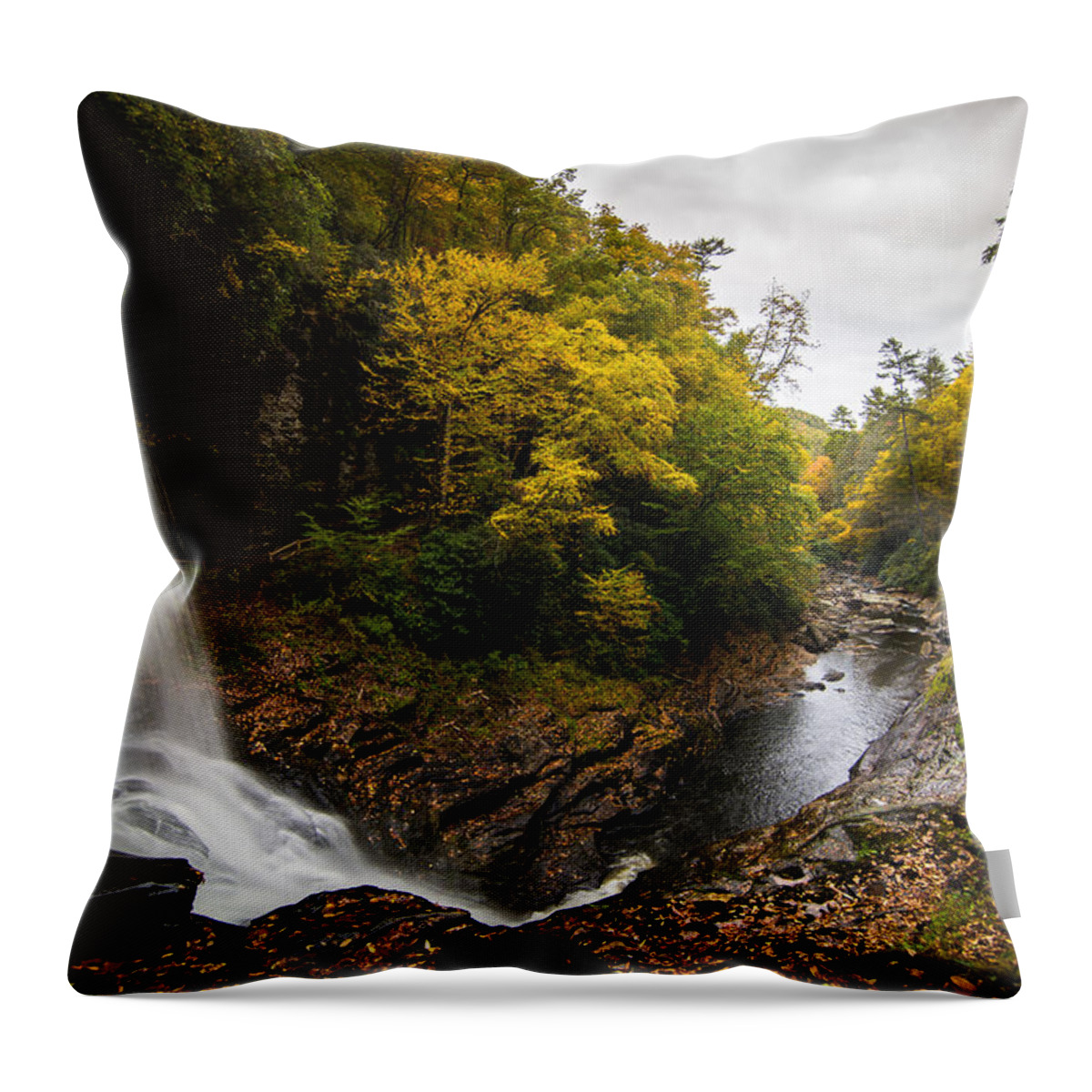 Waterfall Throw Pillow featuring the photograph Autumn Flow by Serge Skiba