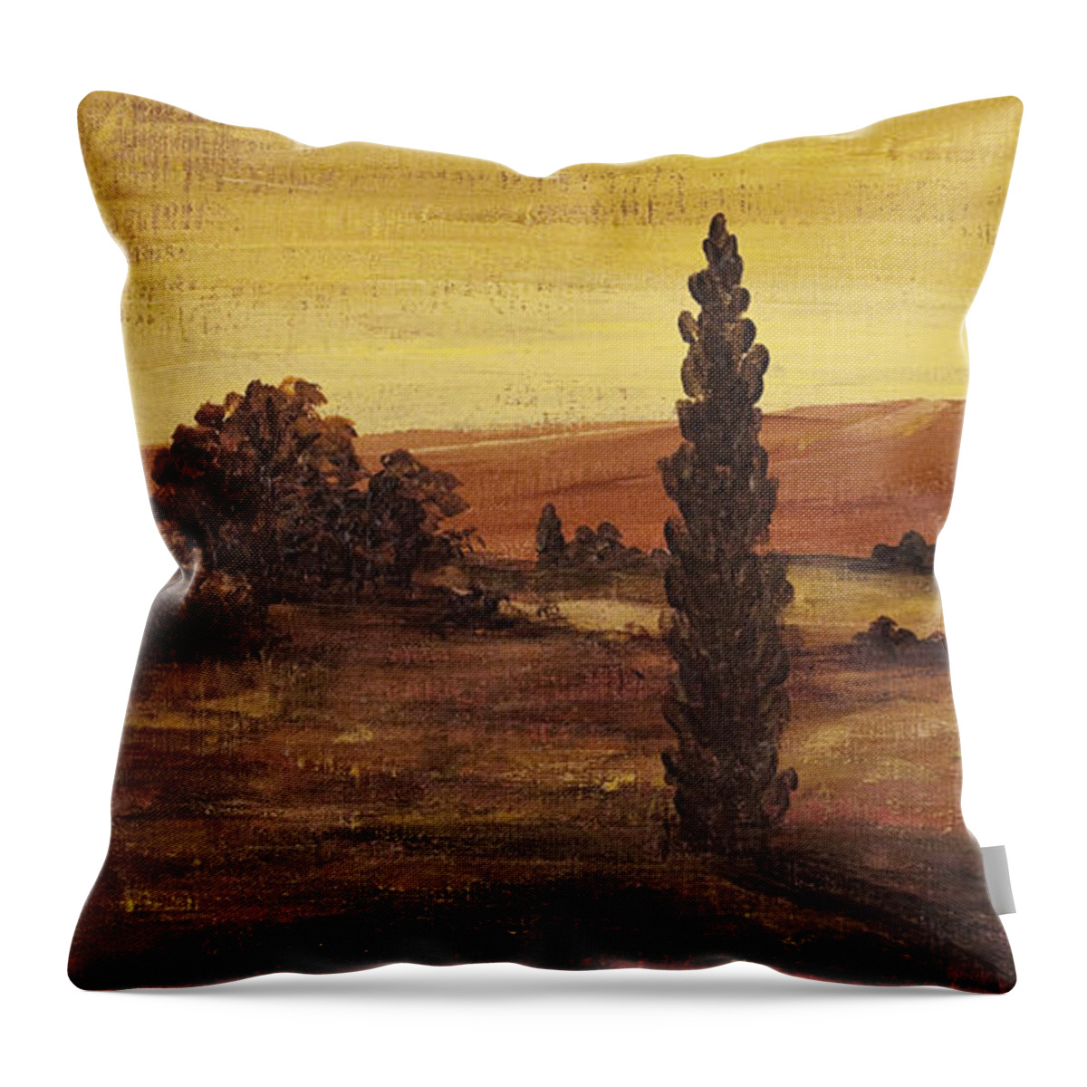 Landscape Throw Pillow featuring the painting Autumn Glow by Darice Machel McGuire