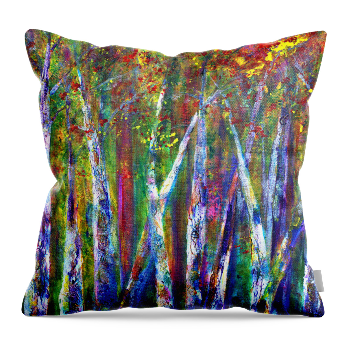 Claire Bull Throw Pillow featuring the painting Autumn in Muskoka by Claire Bull