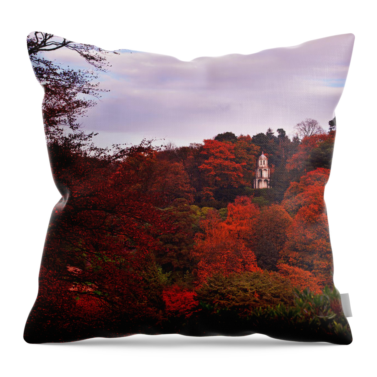 Paogoda Throw Pillow featuring the photograph Autumn Pagoda by B Cash