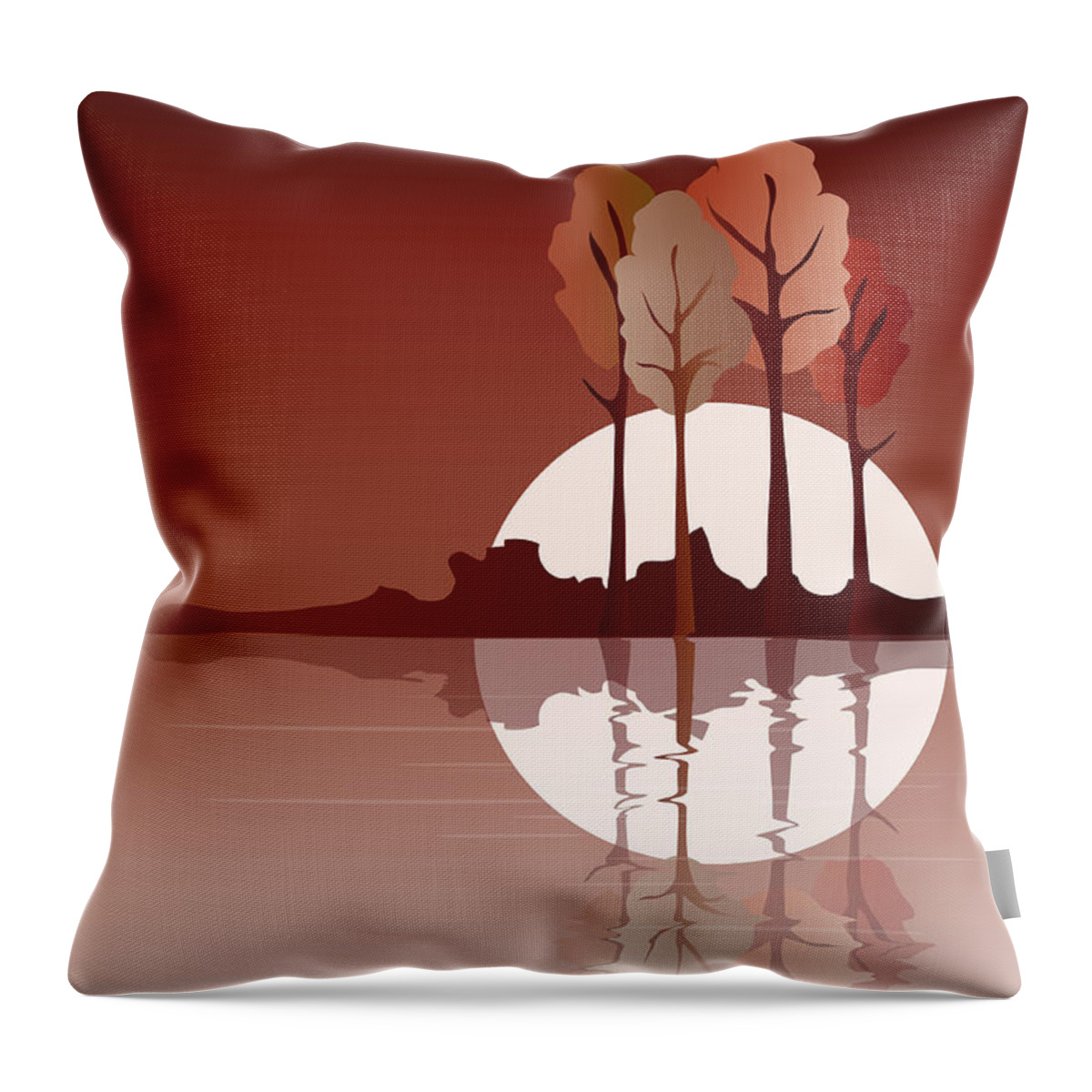 Art Throw Pillow featuring the digital art Autumn reflected by Jane Rix
