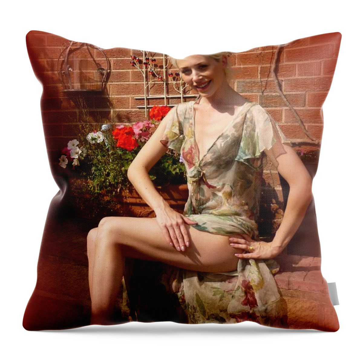  Throw Pillow featuring the photograph Autumn Shadows On Her Thigh by Asa Jones