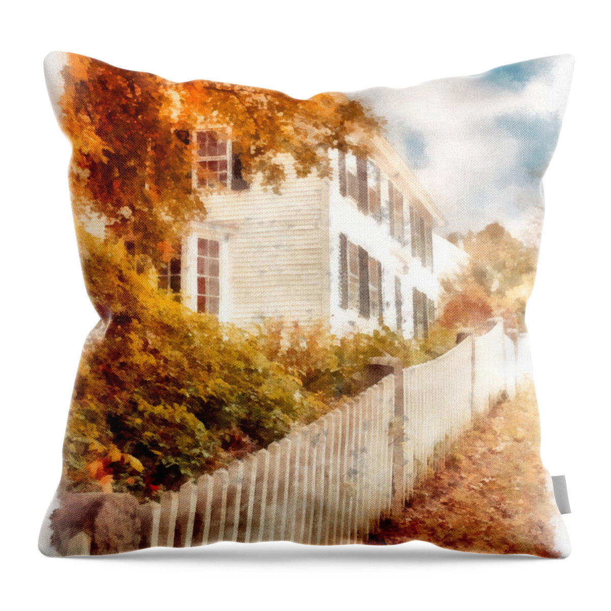 Colonial Throw Pillow featuring the photograph Autumn Splendor by Edward Fielding