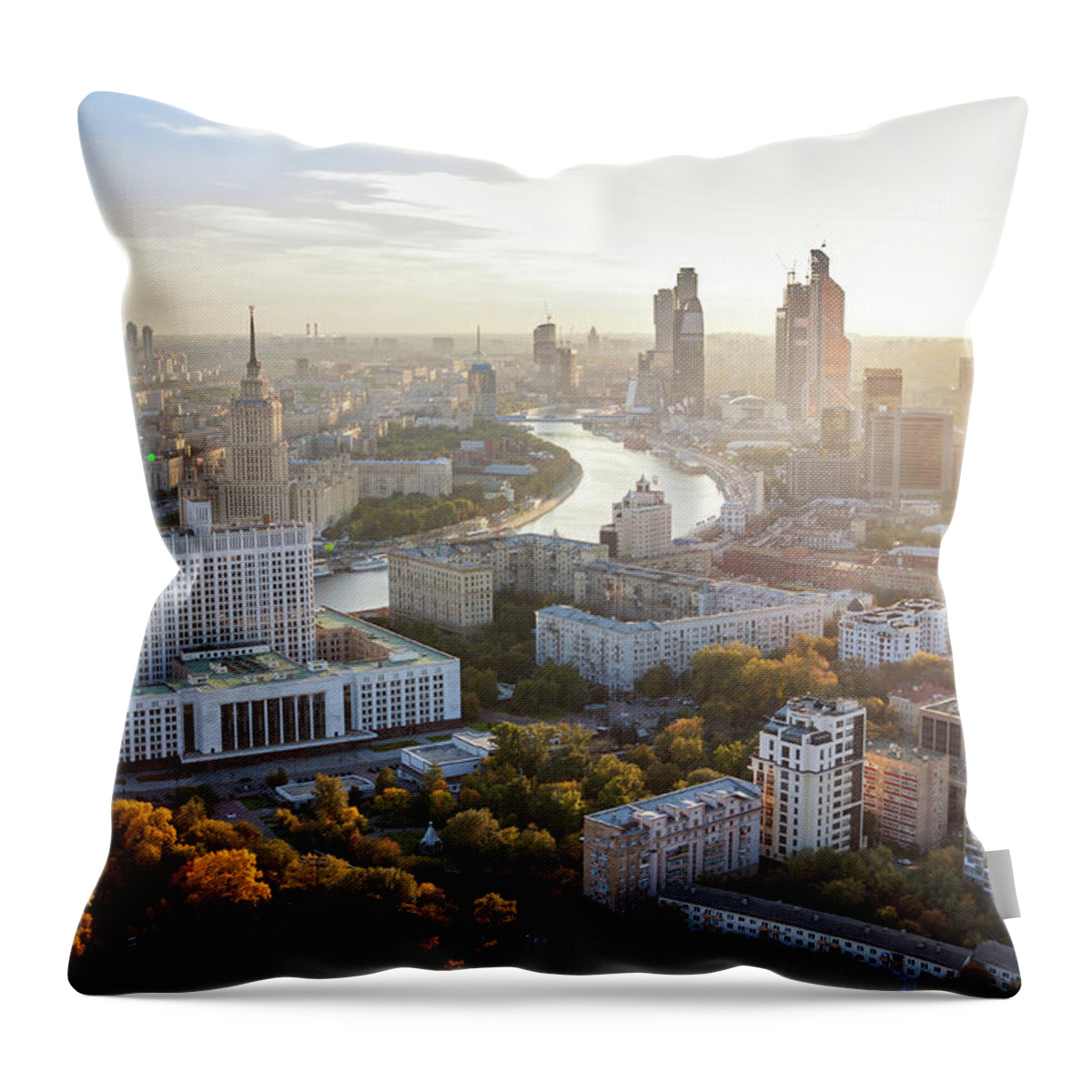 Outdoors Throw Pillow featuring the photograph Autumn View Of Moscow by 2013 © Sergey Alimov