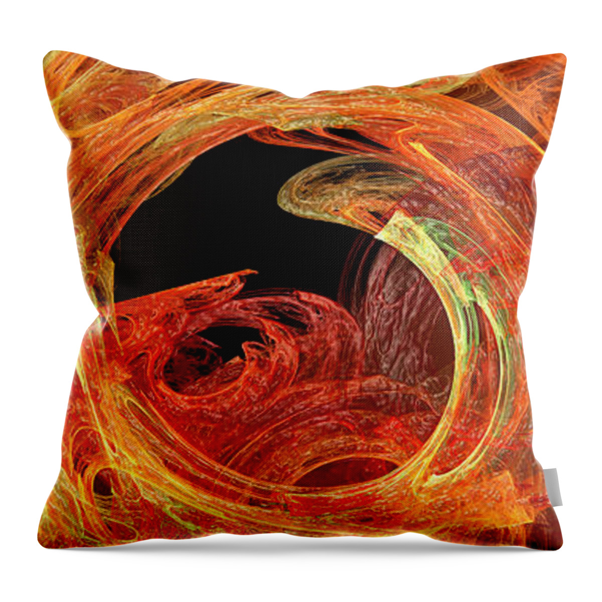 Abstract Throw Pillow featuring the digital art Autumn Waves 2 by Andee Design
