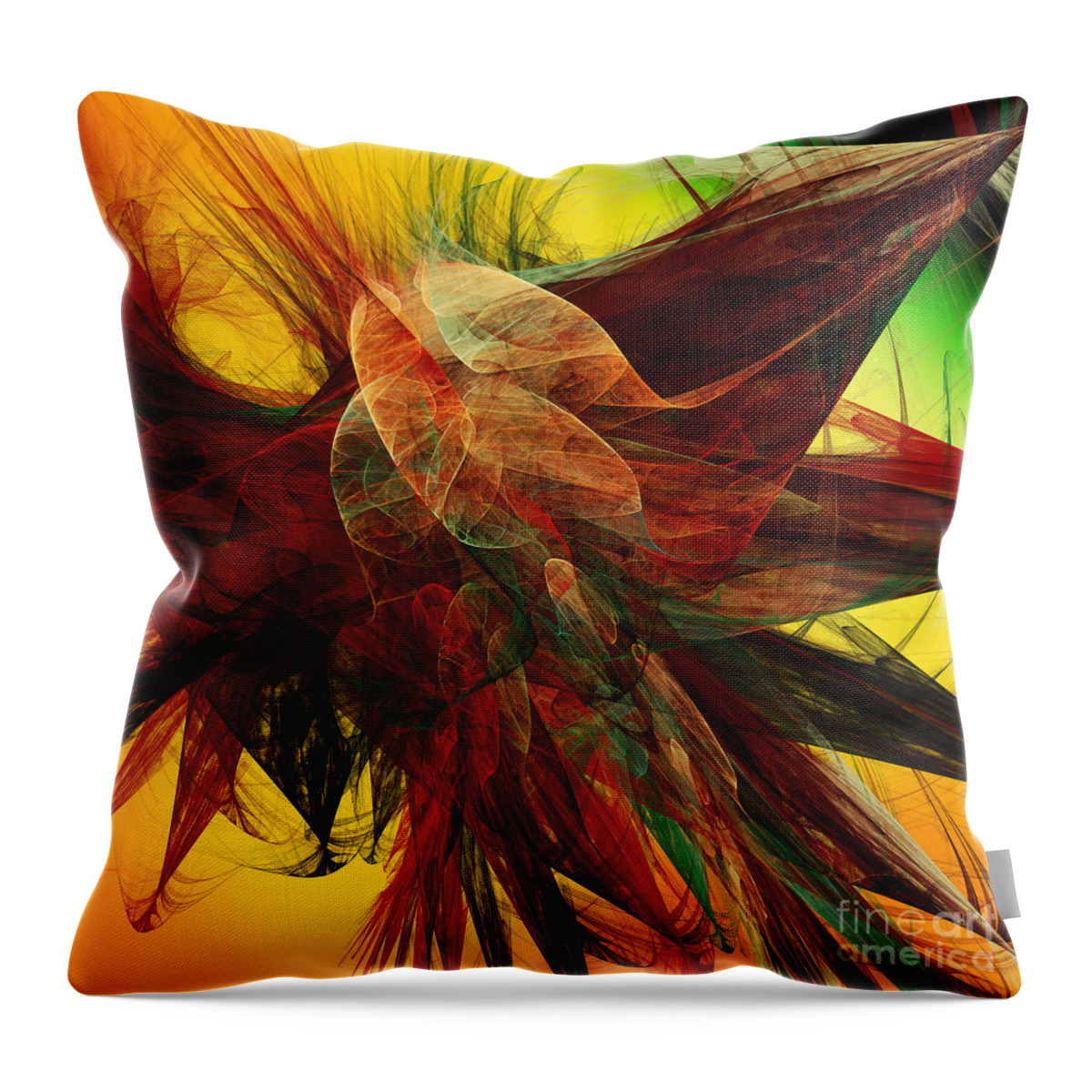 Andee Design Abstract Throw Pillow featuring the digital art Autumn Wings by Andee Design