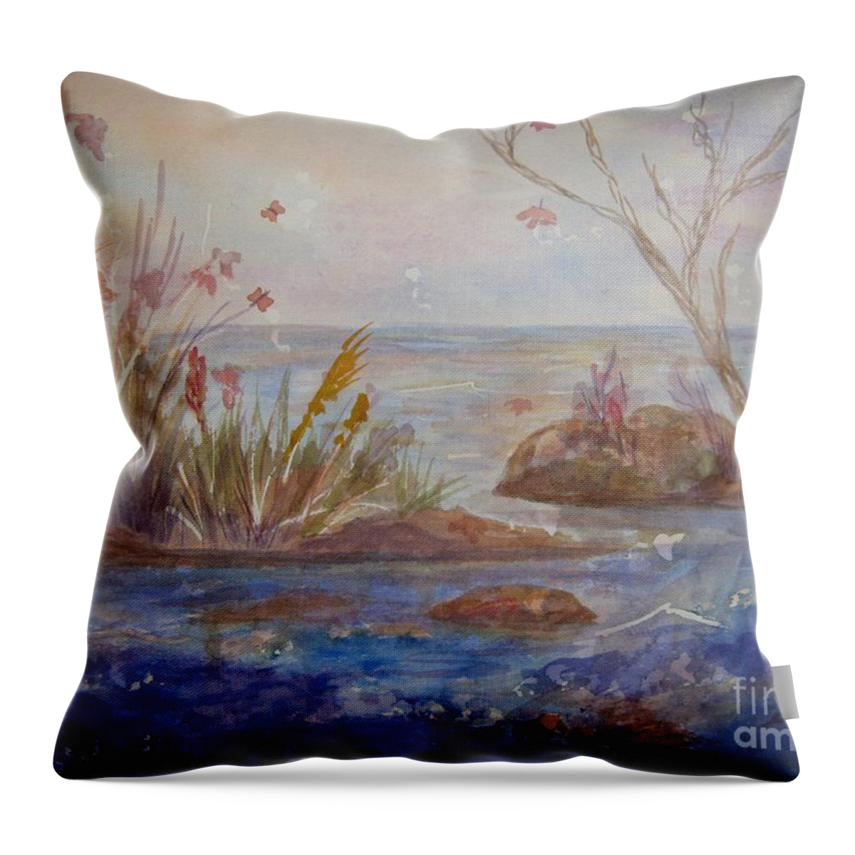 Autum Decor Throw Pillow featuring the painting Autumnal Fantasy by Ellen Levinson
