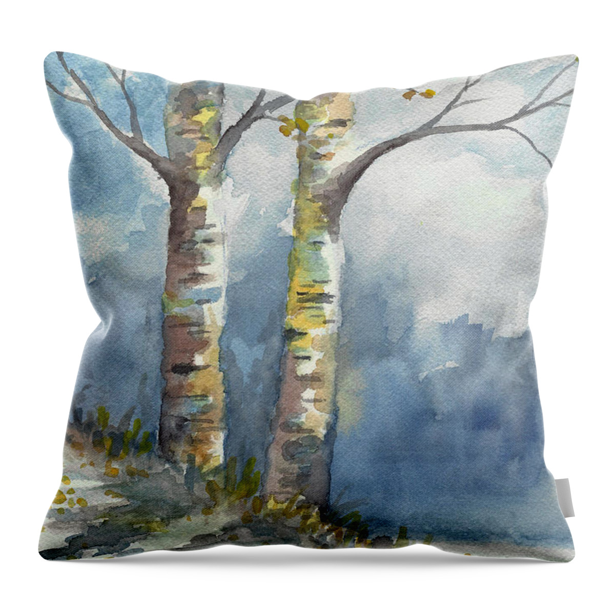Autumn Throw Pillow featuring the painting Autumn's Last Breath by David G Paul