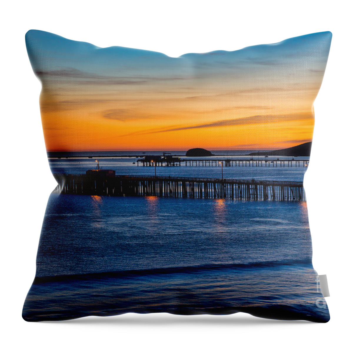 Sunset Throw Pillow featuring the photograph Avila Near The Blue Hour by Mimi Ditchie