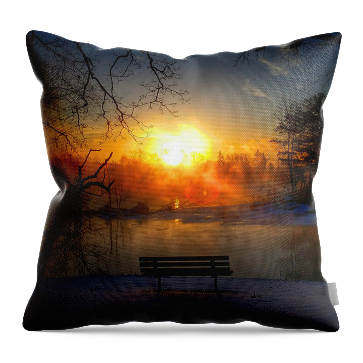 River Throw Pillow featuring the photograph Awaiting by Brook Burling