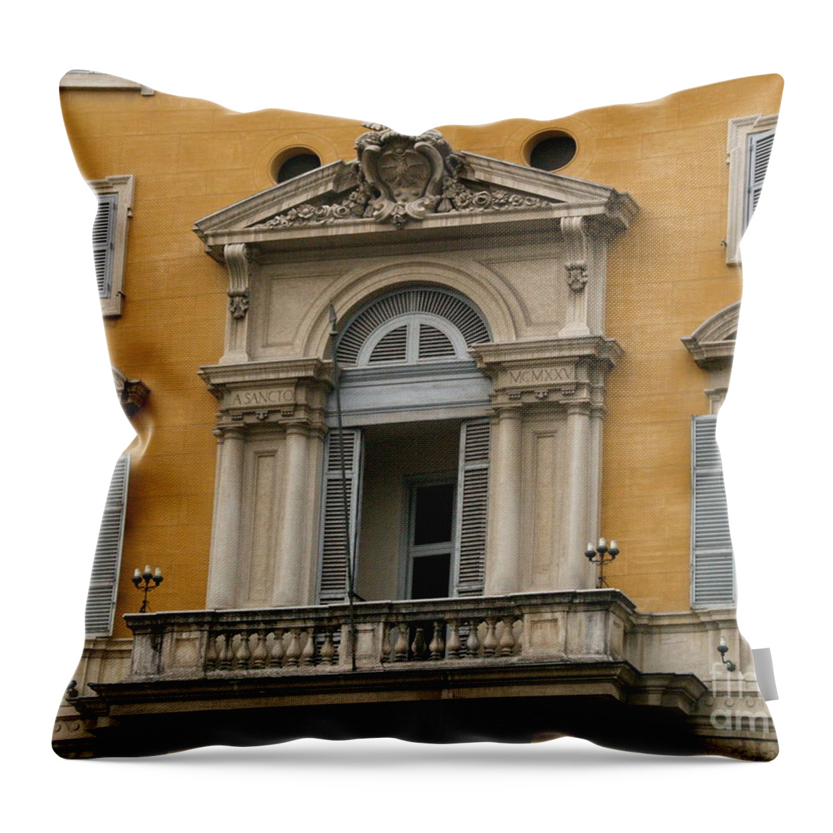 Pope Throw Pillow featuring the photograph Awaiting the Pope by Robin Pedrero