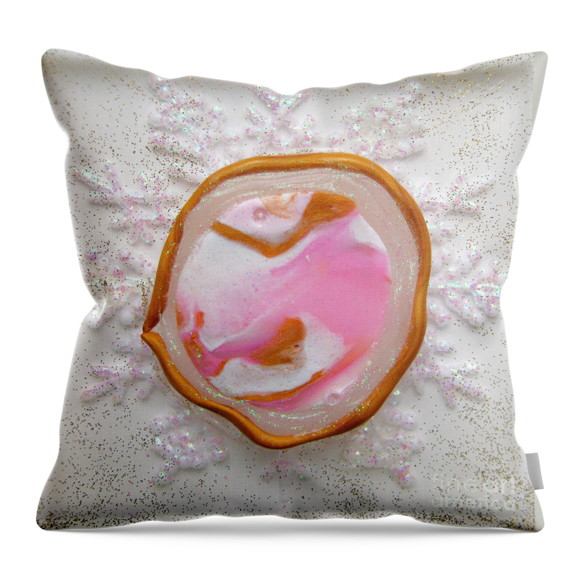 Baby Dolphin Throw Pillow featuring the glass art Baby Dolphin by Heidi Sieber