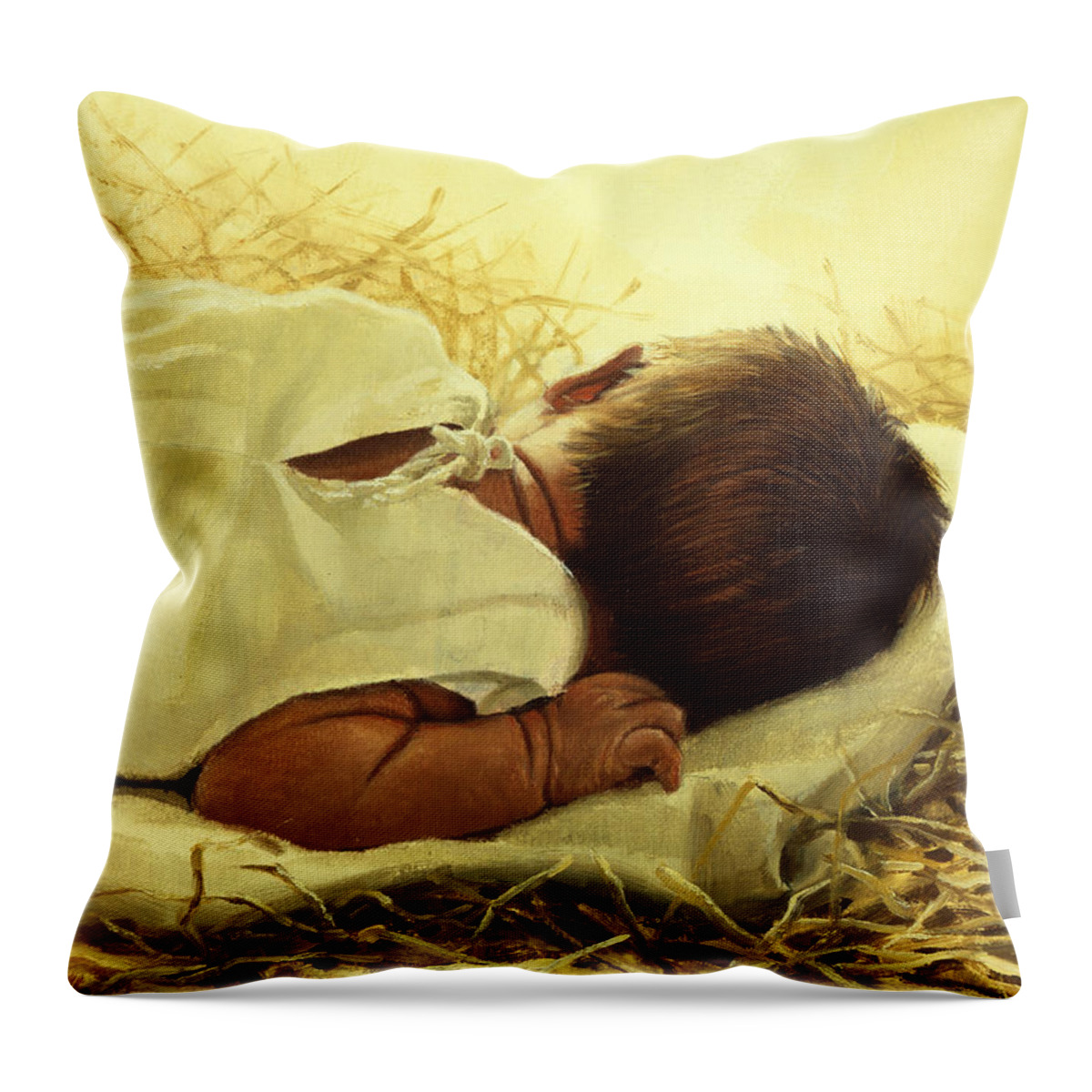Baby Throw Pillow featuring the painting The Gift of God by Graham Braddock