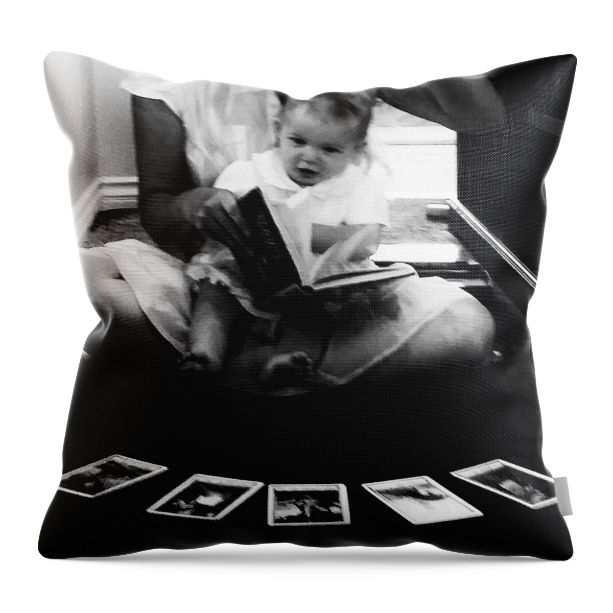 Baby Throw Pillow featuring the photograph Baby Tarot Reader by Diana Haronis