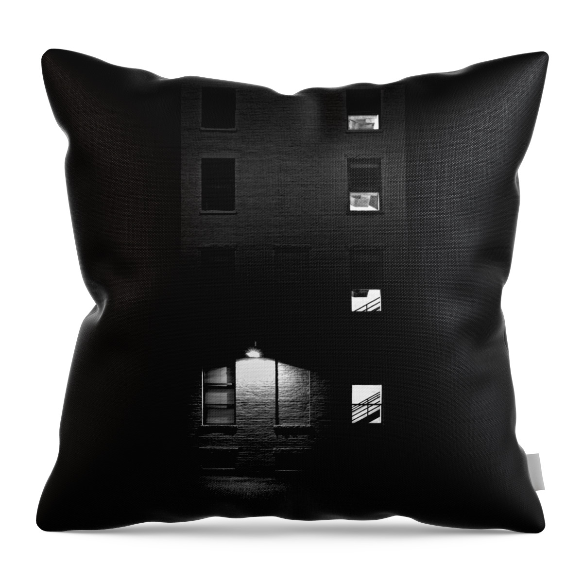 Architecture Throw Pillow featuring the photograph Back Alley 330AM by Bob Orsillo